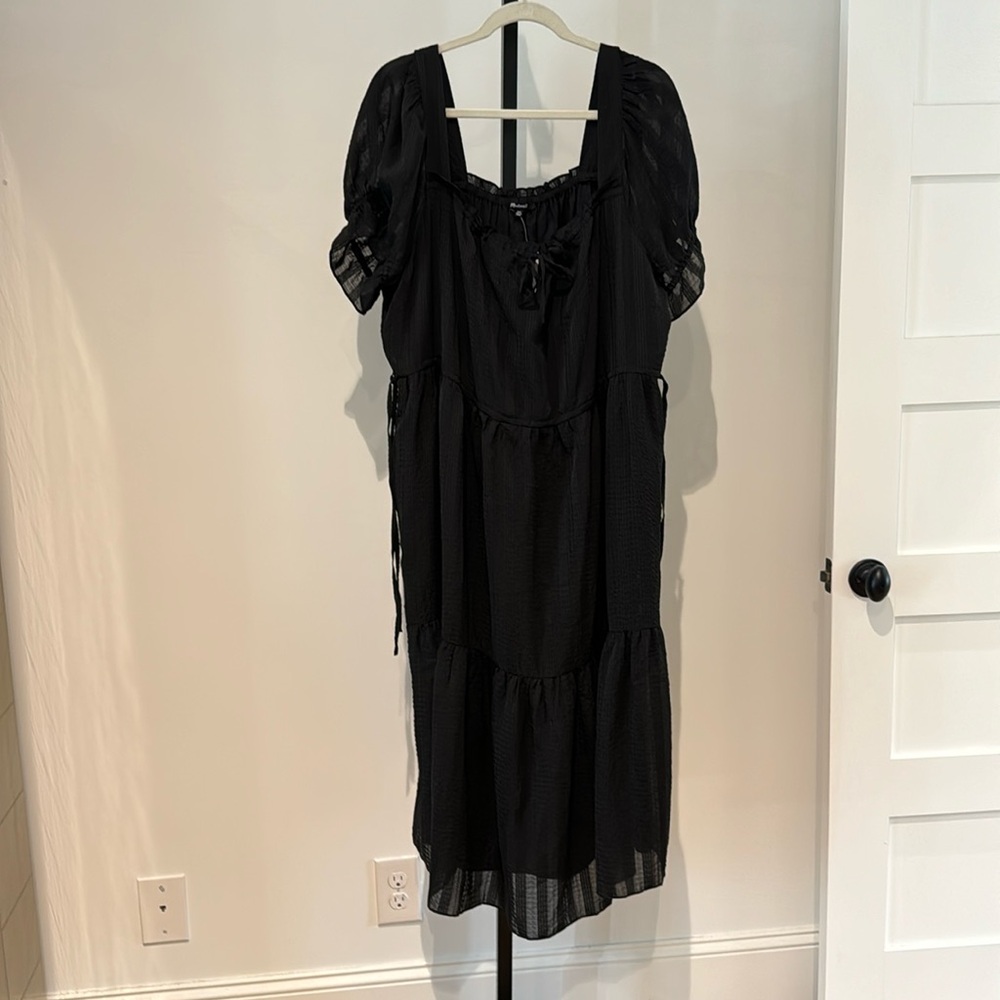 Madewell black tiered dress XXL NWT